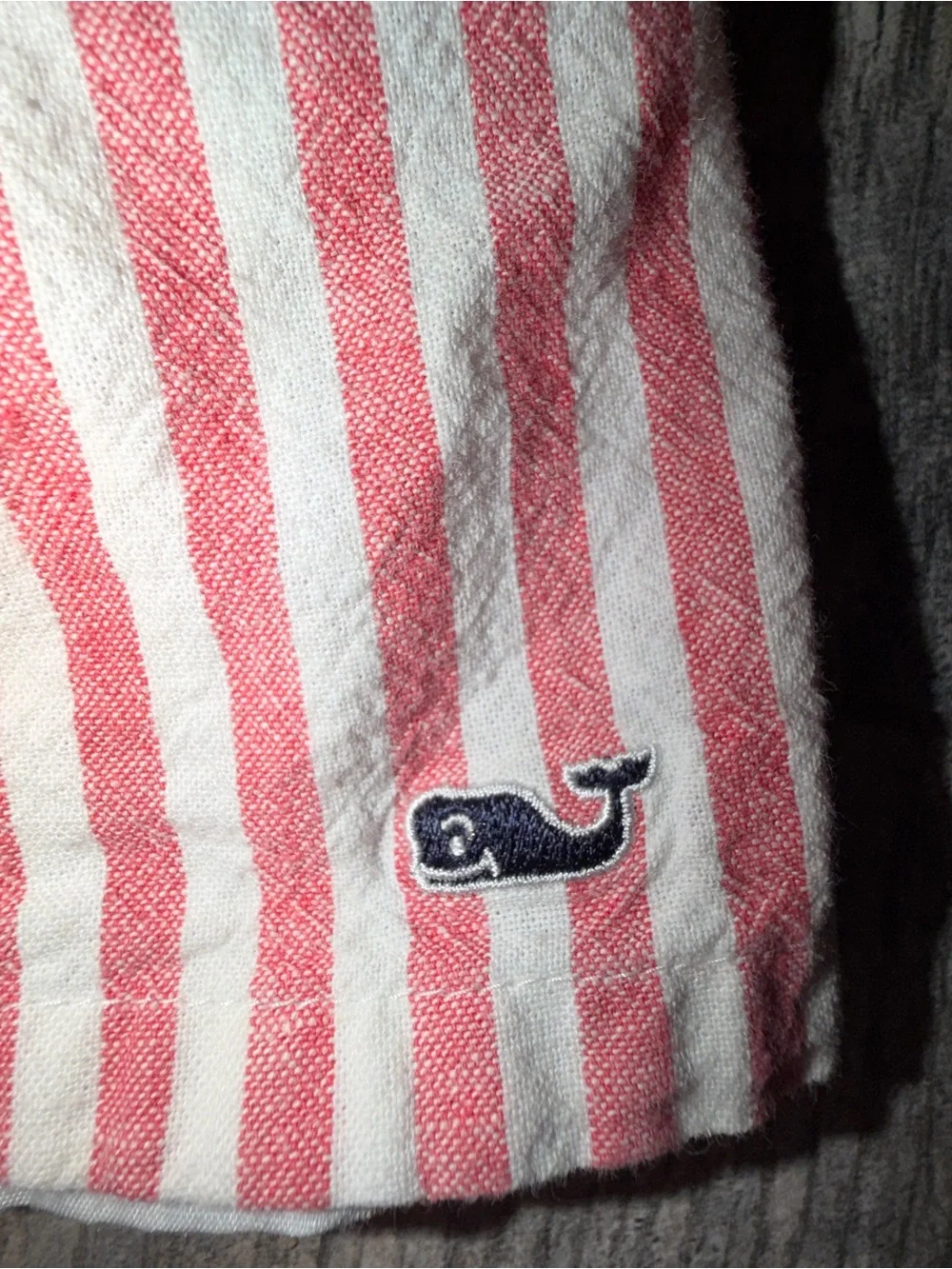 Vineyard Vines Pink & White Striped Linen Blend Dress Girls Size 7